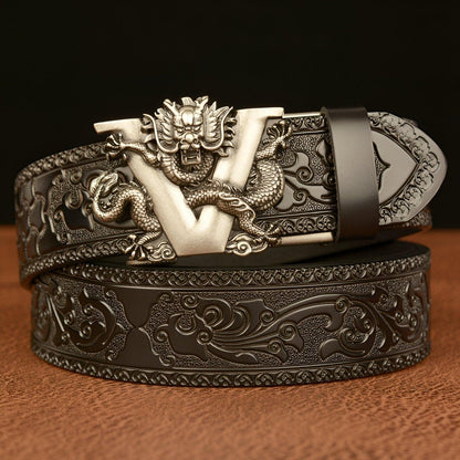 Belt Esprit Animal to motif Dragon and lettre V, model Peytin - Zictor