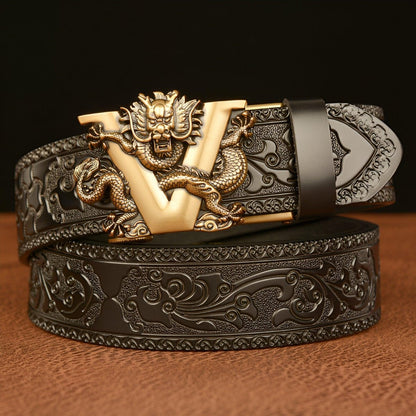 Belt Esprit Animal to motif Dragon and lettre V, model Peytin - Zictor