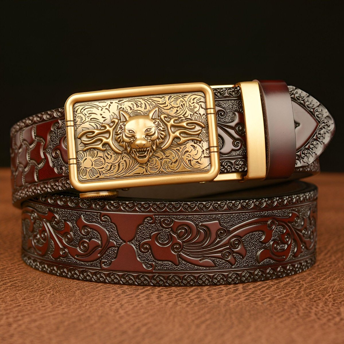 Belt Esprit Animal to motif tête of Aydenp enragé, model Paytinleyu - Zictor