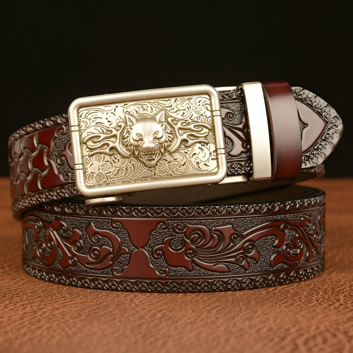 Belt Esprit Animal to motif tête of Aydenp enragé, model Paytinleyu - Zictor