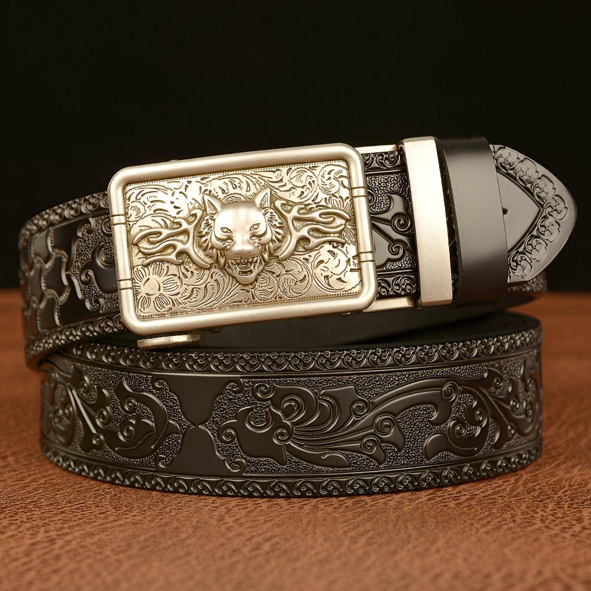 Belt Esprit Animal to motif tête of Aydenp enragé, model Paytinleyu - Zictor