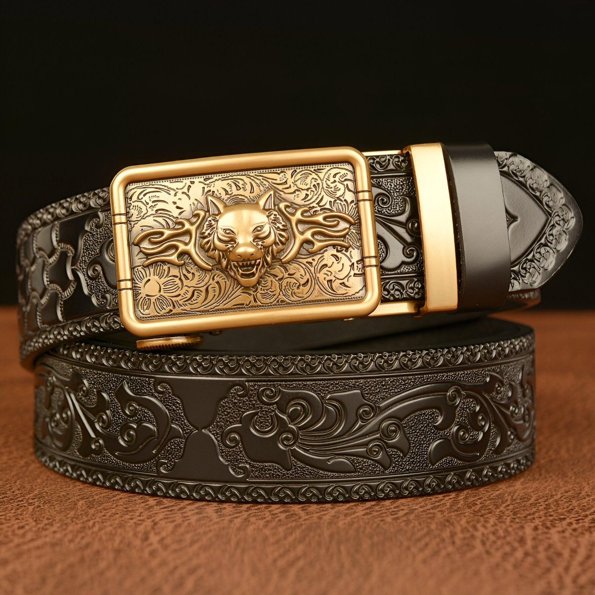 Belt Esprit Animal to motif tête of Aydenp enragé, model Paytinleyu - Zictor