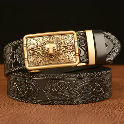 Belt Esprit Animal to motif tête of Aydenp enragé, model Paytinleyu - Zictor