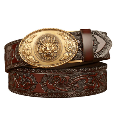 Dragon Head Belt With Animal Western Motif - Model Paisleee