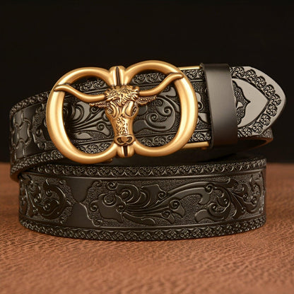 Belt Esprit Animal to motif tête of taureau, model PeyRhys - Zictor