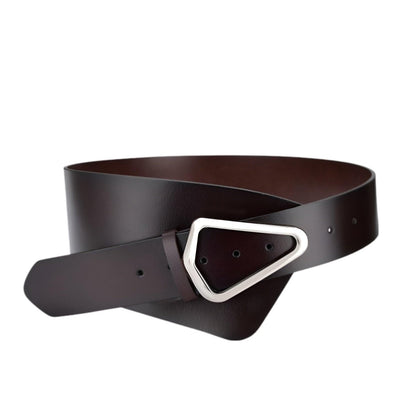 Belt Extra Wide XXL asymétrique to buckle triangulaire, model Kacie - Zictor