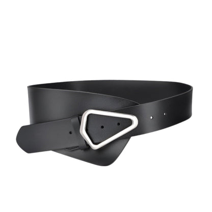 Belt Extra Wide XXL asymétrique to buckle triangulaire, model Kacie - Zictor