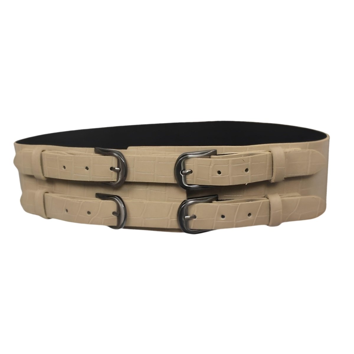 Belt Extra Wide XXL to quadruple buckles, style crocMadisyn, model Rebel - Zictor