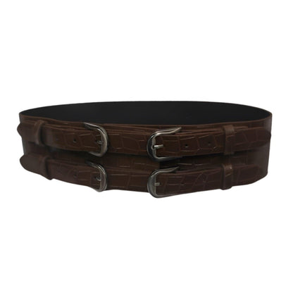 Belt Extra Wide XXL to quadruple buckles, style crocMadisyn, model Rebel - Zictor