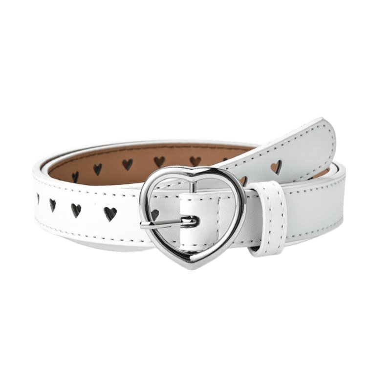 Belt for fille with buckle in coeur, in simili vegan, model Mel - Zictor