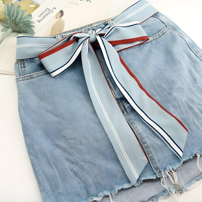 Blue Belt Scarf With Stripes Nautical Look - Model Rileey
