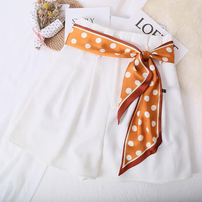 Polka Dot Belt Scarf Orange Knot Buckle - Model Ridley
