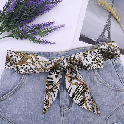 Belt foulard in soie with motif chaînes, model Codi - Zictor