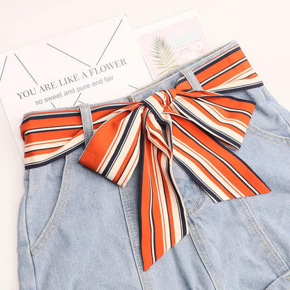 Belt In Soie With Motif TO Rayures Model Lumi by Zictor