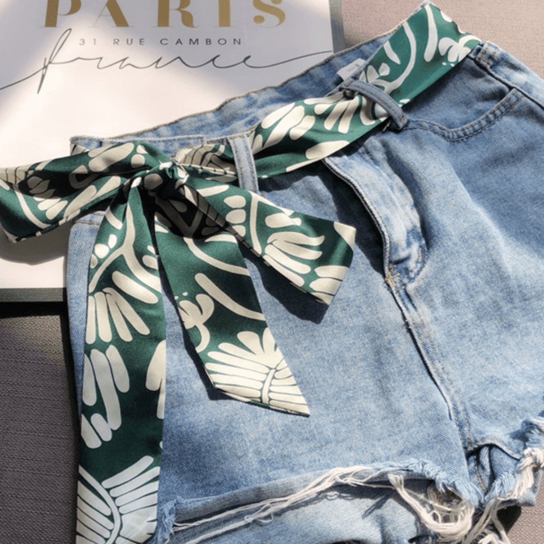 Belt foulard, to motif tropical, model SKerrey - Zictor