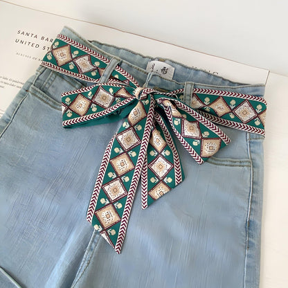 Belt foulard, to motifs carreaux abstraits, model Sashai - Zictor