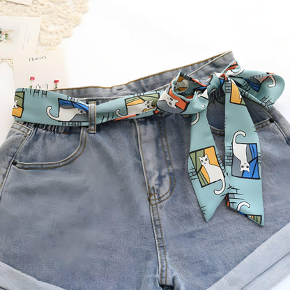 Belt foulard, to motifs chats, model Emory - Zictor