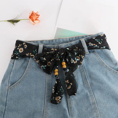 Scarf Belt With Floral Knot Buckle Beads - Model Kieran