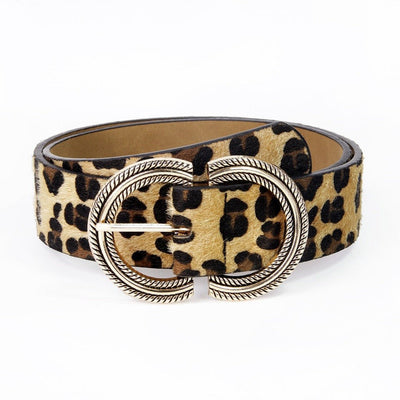 Textured Leopard Print Belt for Women - Model Sahel