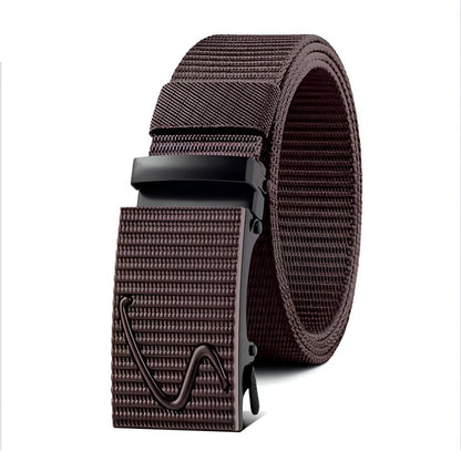 Belt in canvas elastic for men, to buckle auBerkeRayyanyatique, model Lynseey - Zictor