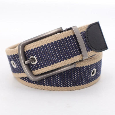 Casual Durable Striped Canvas Belt For Men - Model Rivka