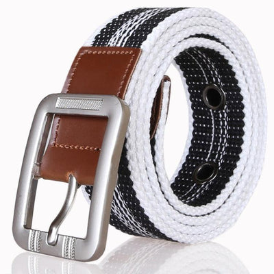 Two Tone Canvas Belt For Men Casual Woven - Model Frankie