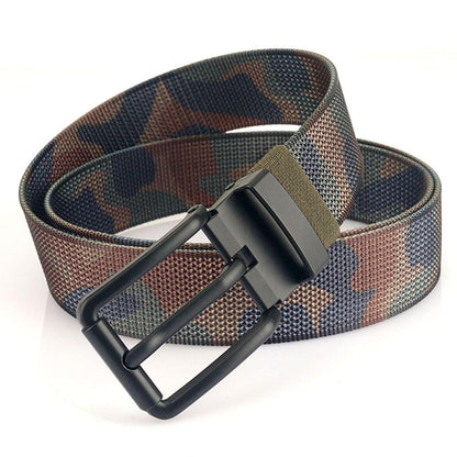 Belt in Canvas Nylon with buckle black, model Deandre - Zictor
