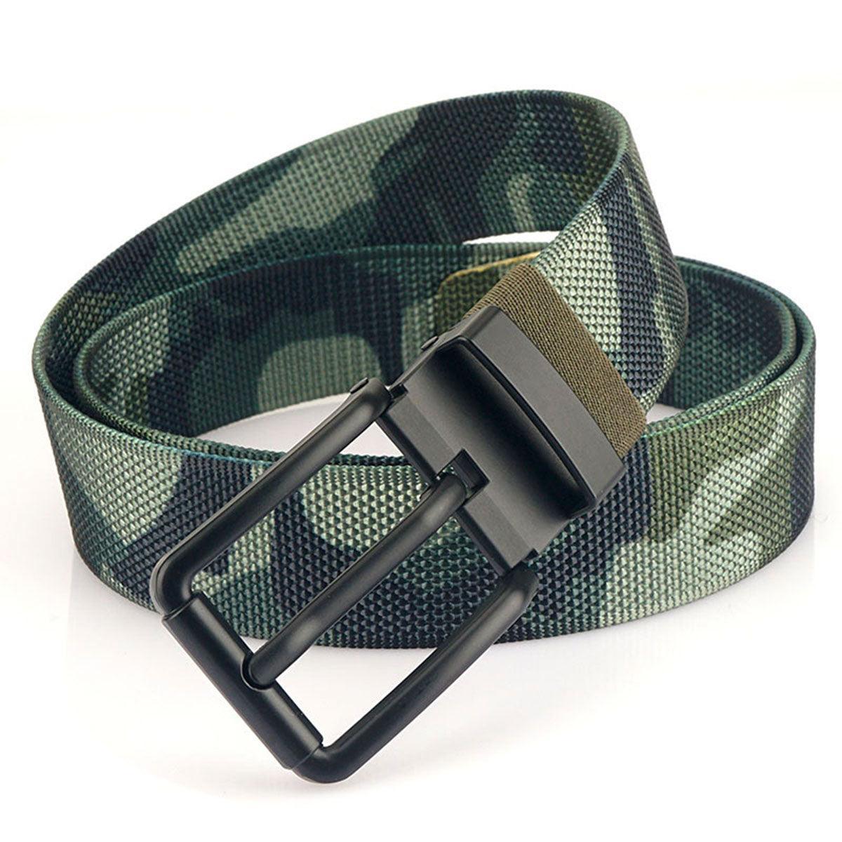 Belt in Canvas Nylon with buckle black, model Deandre - Zictor
