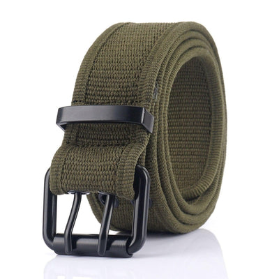 Canvas Belt With Black Double Prong Buckle - Model Ari