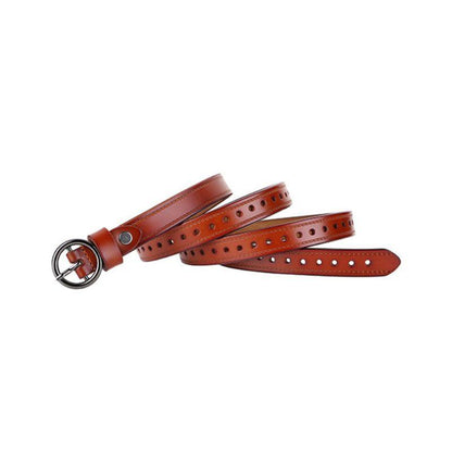 Belt Leather Ajoure For Women TO Buckle Ronde Model Marlon by Zictor