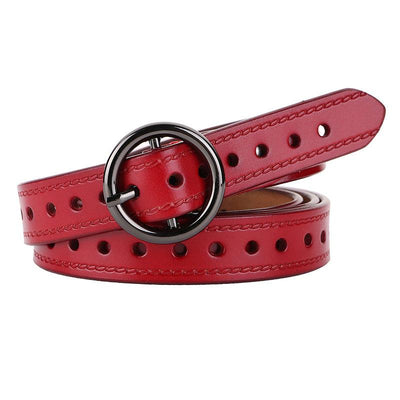 Perforated Belt With Round Buckle - Model Marlon