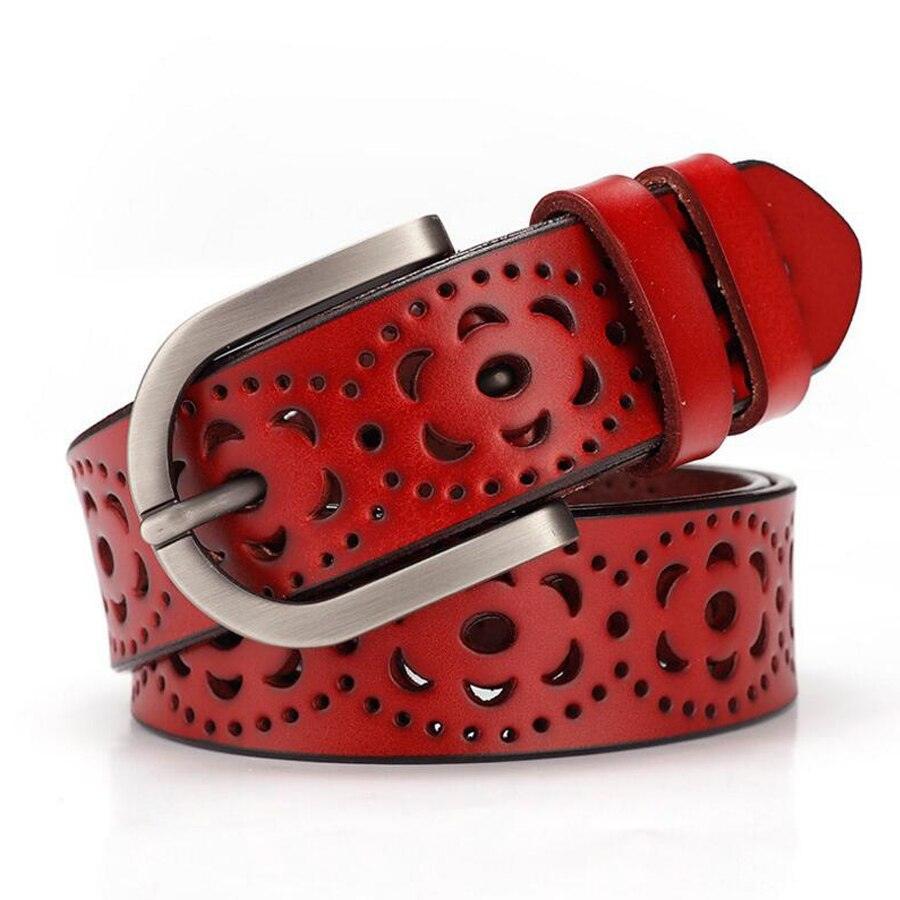 Belt in leather ajourée for women, model Drew - Zictor