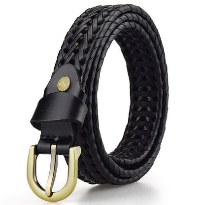 Belt in leather braid, model Adi - Zictor