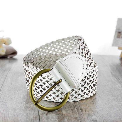 Belt in leather braid, model Ife - Zictor