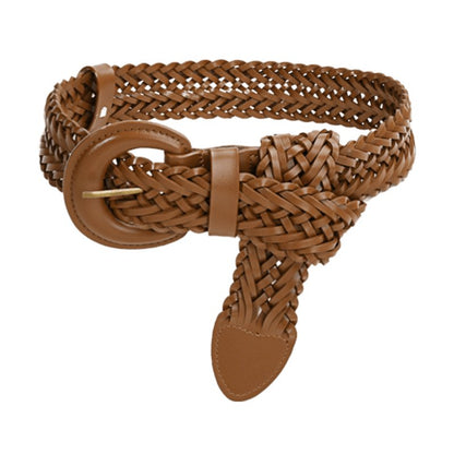 Belt in leather braided, model Jamiei - Zictor