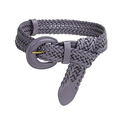 Belt in leather braided, model Jamiei - Zictor