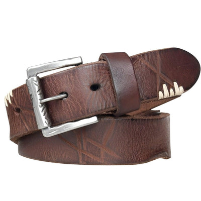 Belt For Men With Silver Buckle - Model Kensley