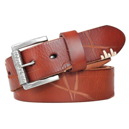 Belt in leather brut and vieilli, for men, model Kensley - Zictor