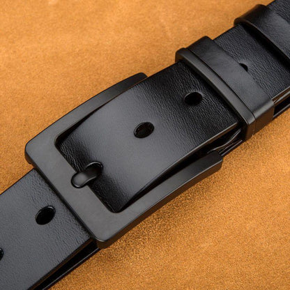 Belt Leather Buckle Black For Men Model Franki by Zictor