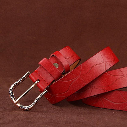 Belt Leather Lisse For Women Buckle Decor Vegetal Model Edenn by Zictor