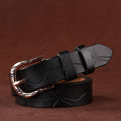 Belt Leather Lisse For Women Buckle Decor Vegetal Model Edenn by Zictor