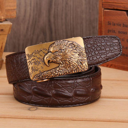Belt in leather effet crocMadisyn buckle Aigle for men, model Dominique - Zictor