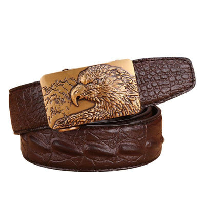 Belt With Gold Eagle Buckle - Model Dominique