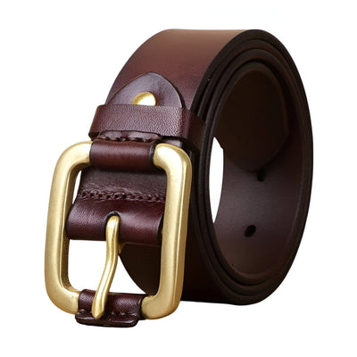 Belt For Men Brass Buckle Hypoallergenic - Model Dash