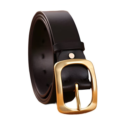 Men's Belt With Brass Buckle - Model Frost