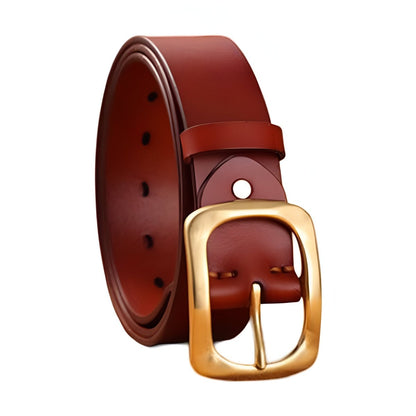 Belt in leather for men, buckle brass hypoallergénique, model Frost - Zictor