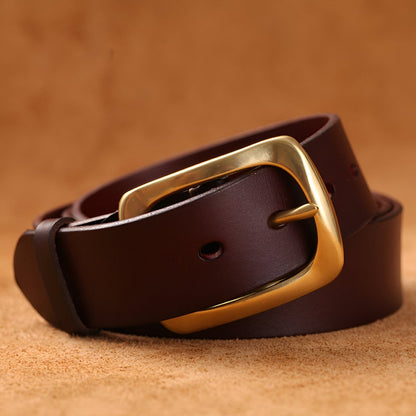 Belt Leather For Men Buckle Brass Hypoallergenique Model Frost by Zictor