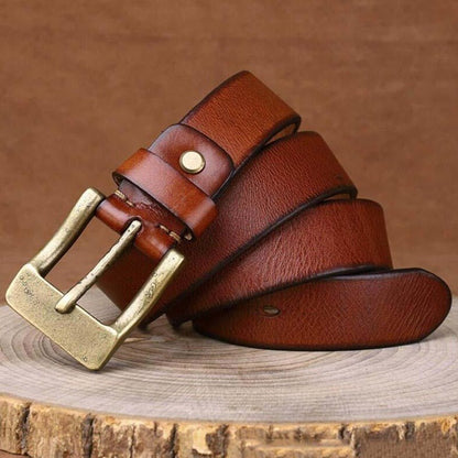 Belt in leather for men, model AinsSimranyany - Zictor