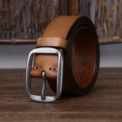 Belt in leather for men, model Anh - Zictor