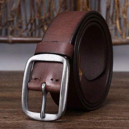 Belt in leather for men, model Anh - Zictor